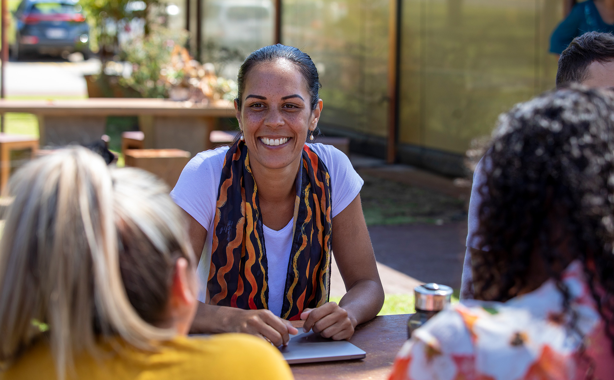 Woman studying with other students